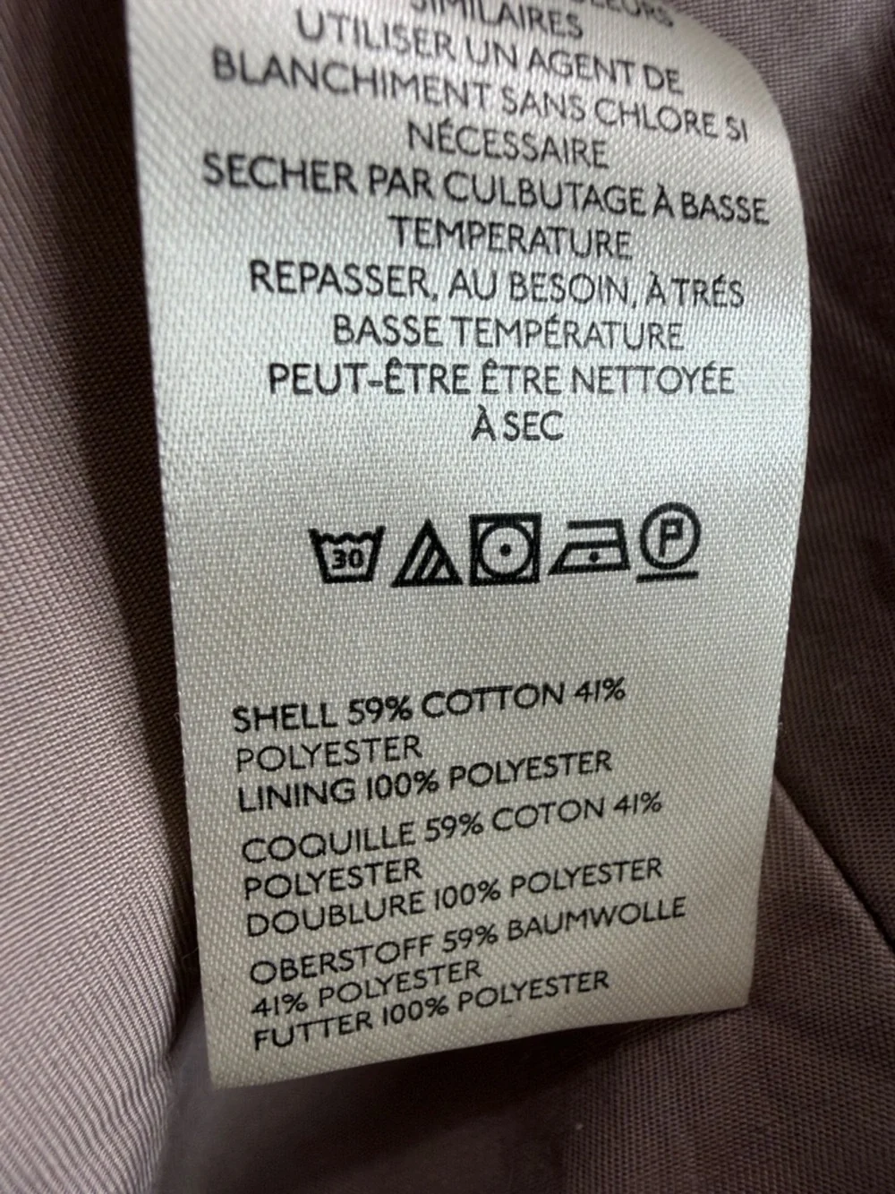 Anthropologie Mauve Trench Coat Lightweight Long Jacket Chic Minimalist. Size M - Picture 10 of 11